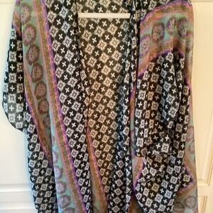 NATURAL LIFE Kimono Cover Up Duster One Size Boho Sheer